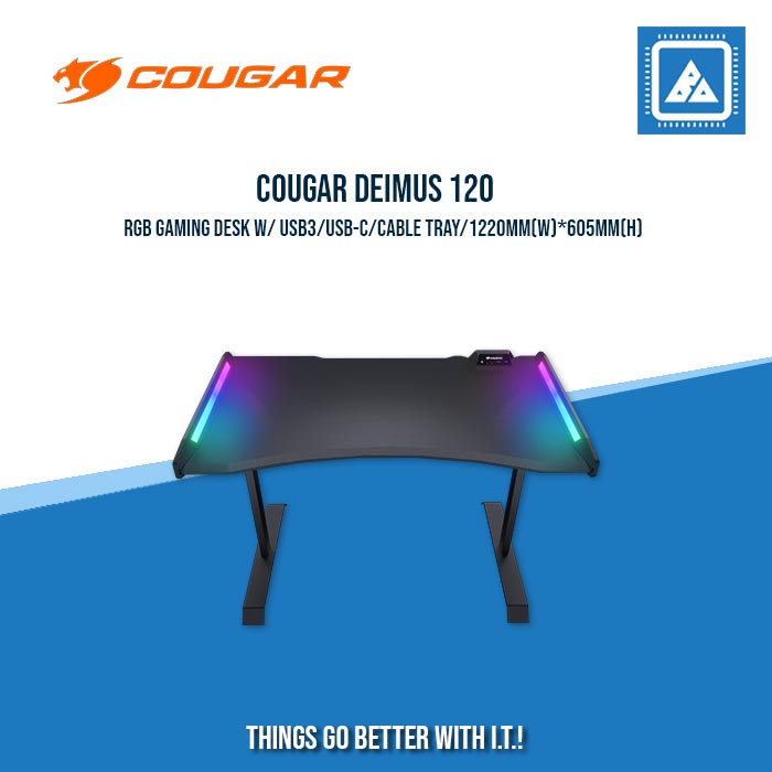 COUGAR DEIMUS 120 RGB GAMING DESK W/ USB3/USB-C/CABLE TRAY/1220MM(W)*605MM(H) COUGAR DEIMUS 120 RGB GAMING DESK W/ USB3/USB-C/CABLE TRAY/1220MM(W)*605MM(H)